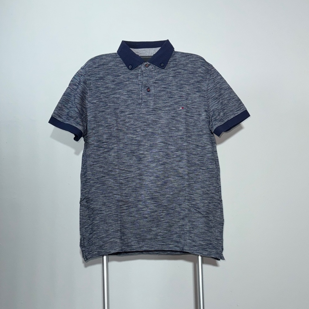 Tommy Hilfiger Men’s Heathered Blue Polo Shirt Size S